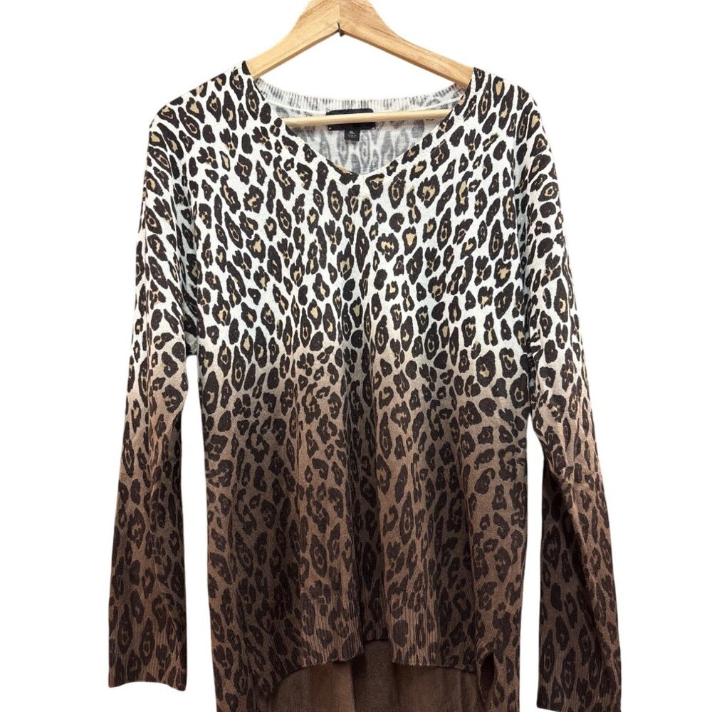 Leopard Print Sweater By Investments XL